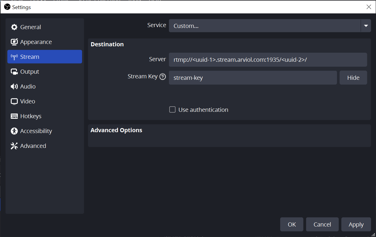 Настройки OBS